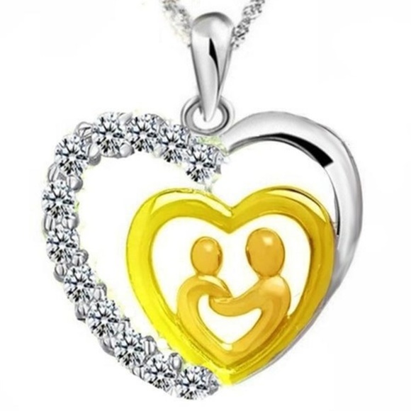 Mother and Child dual Heart Pendant - Picture 1 of 5